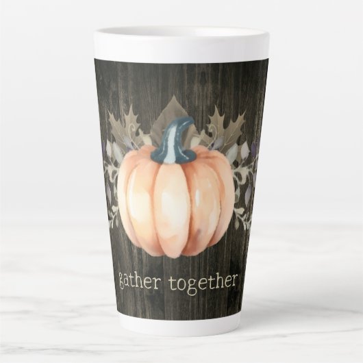 Tasse Latte Citrouille Aquarelle (Devant)
