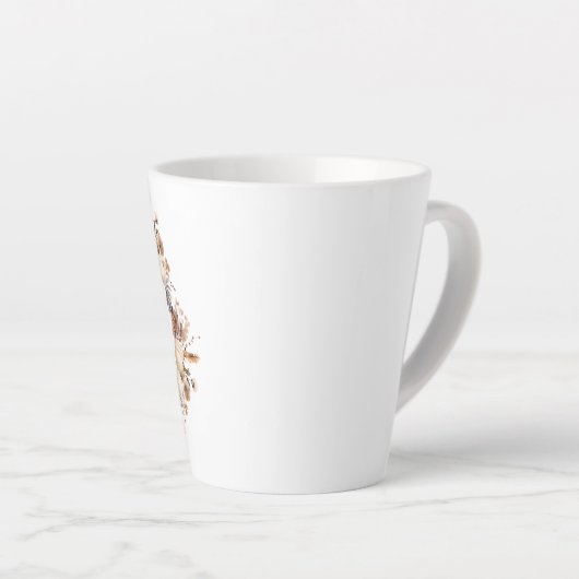 Tasse Latte Citrouille blanc Nom du script de couronne d'autom (Angle droit)