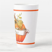 Tasse Latte Citrouille d'automne personnalisable (Devant)