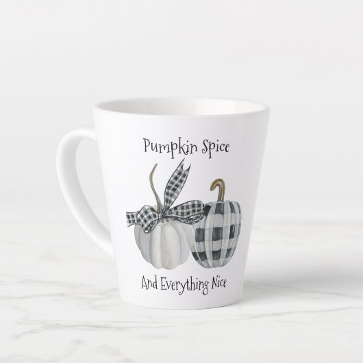 Tasse Latte Citrouille de Buffalo d'automne moderne (Angle gauche)