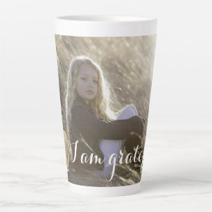 Tasse Latte Citrouille doré branché Je suis reconnaissant Phot