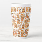 Tasse Latte Citrouille Latte de café d'automne Motif (Devant)