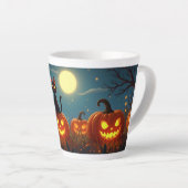 Tasse Latte Citrouille patch de chat noir (Angle droit)