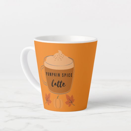 Tasse Latte Citrouille Spice Latte automne Feuilles et Citroui (Angle gauche)