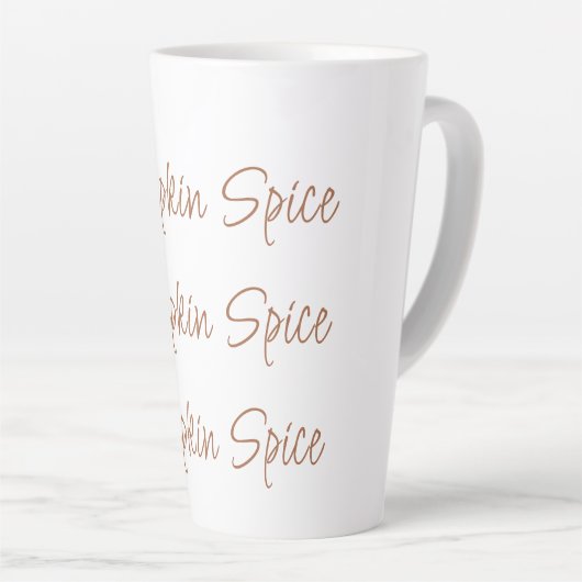 Tasse Latte Citrouille Spice Simple Stylo Typographie (Angle droit)