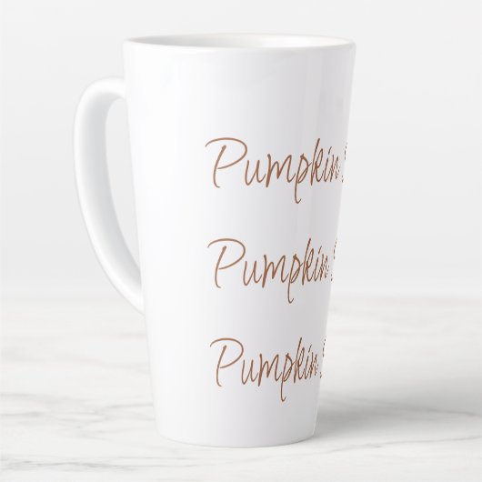 Tasse Latte Citrouille Spice Simple Stylo Typographie (Angle gauche)