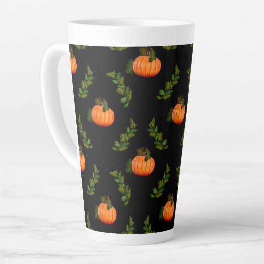 Tasse Latte Citrouilles d'Halloween (Angle gauche)