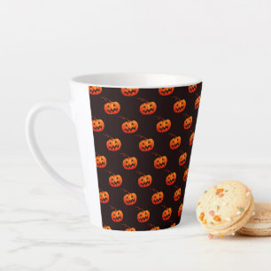 Tasse Latte Citrouilles d'Halloween, Citrouilles Orange Trick