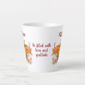 Tasse Latte Citrouilles Et Fleurs De Remerciements Avec Latte  (Devant)