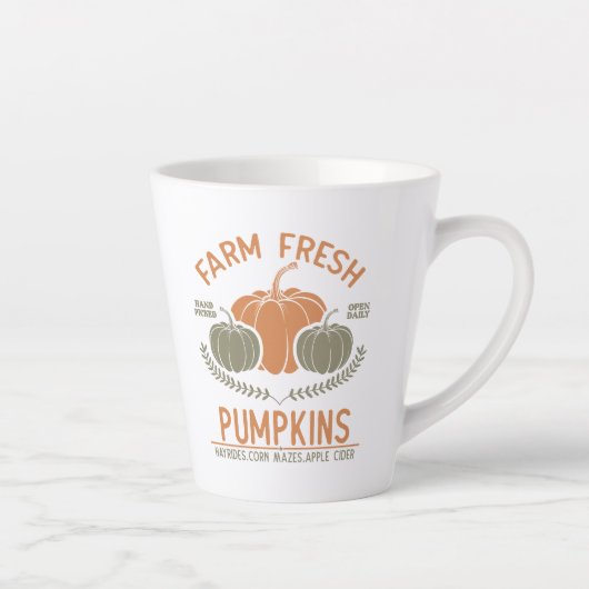 Tasse Latte Citrouilles frais de ferme | Main saisie (Droite)