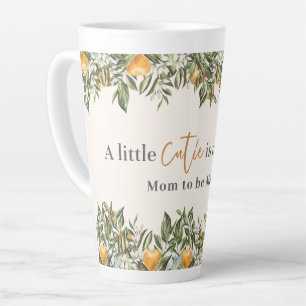 Tasse Latte Citrus, orange + fleur petit baby shower