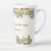 Tasse Latte Citrus, orange + fleur petit baby shower (Droite)