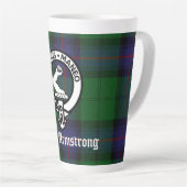 Tasse Latte Clan Armstrong Tartan & Crest Badge (Angle droit)