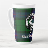 Tasse Latte Clan Armstrong Tartan & Crest Badge (Angle gauche)