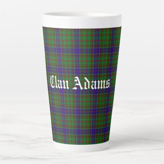 Tasse Latte Clan écossais Adams Tartan (Devant)