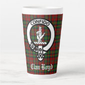 Tasse Latte Clan écossais Boyd Crest Badge & Tartan (Devant)