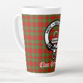 Tasse Latte Clan Grierson Crest Badge & Tartan (Angle gauche)