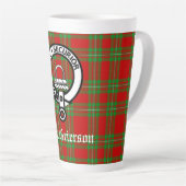 Tasse Latte Clan Grierson Crest Badge & Tartan (Angle droit)