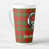 Tasse Latte Clan Grierson Crest Badge & Tartan (Angle gauche)