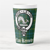 Tasse Latte Clan Kennedy Crest Badge & Tartan (Devant)
