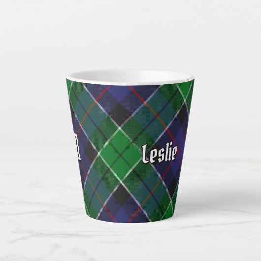 Tasse Latte Clan Leslie Chasse Tartan (Devant)