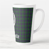 Tasse Latte Clan Leslie Crest Badge et Tartan (Droite)