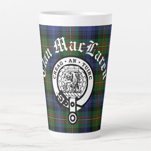 Tasse Latte Clan MacLaren Crest Badge & Tartan (Devant)