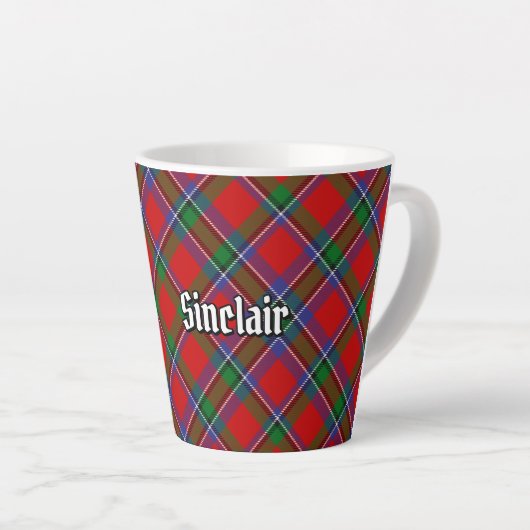 Tasse Latte Clan Sinclair Tartan (Angle droit)