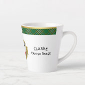 Tasse Latte Clarke Irish Shield & Tartan Personnalisé (Droite)