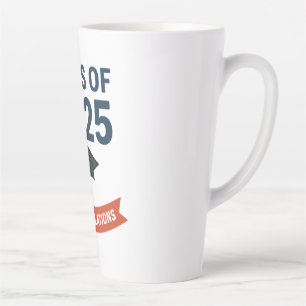 Tasse Latte Classe de 2025 Graduation Félicitations Cadeau
