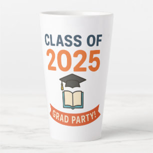 Tasse Latte Classe de 2025 Graduation Party