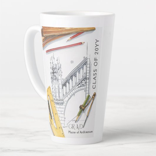 Tasse Latte Classe de diplôme d'ingénieur en architecture Phot (Angle gauche)