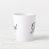 Tasse Latte Classe Grad de 2024 noir blanc script personnalisé (Devant)