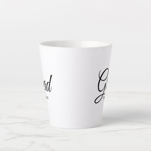 Tasse Latte Classe Grad de 2024 noir blanc script personnalisé (Devant)