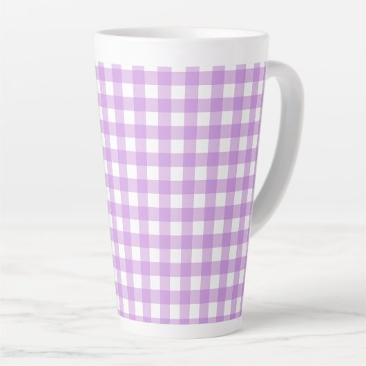 Tasse Latte Classic En vichy Vérifier Plaid Motif Lilac (Angle droit)