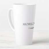 Tasse Latte Classic Minimalist Professional Ajouter un nom (Angle gauche)