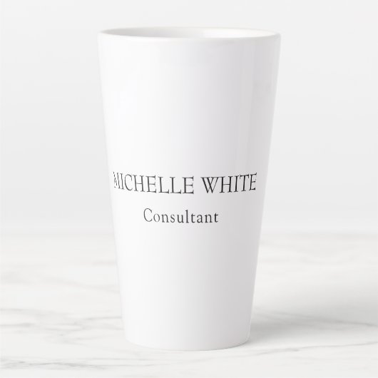 Tasse Latte Classic Minimalist Professional Ajouter un nom (Devant)