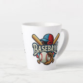 Tasse Latte Classique Baseball Essentials / Stylish Retro Lege (Angle droit)