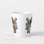 Tasse Latte Classique Baseball Essentials / Stylish Retro Lege (Devant)