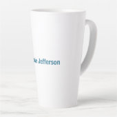 Tasse Latte Classique Créatif Tendance Blanc Bleu Océan (Angle droit)