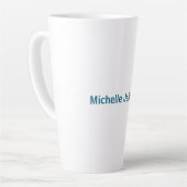 Tasse Latte Classique Créatif Tendance Blanc Bleu Océan (Angle gauche)
