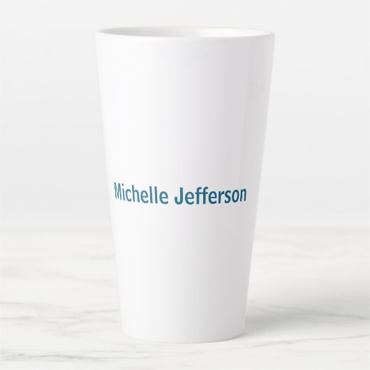 Tasse Latte Classique Créatif Tendance Blanc Bleu Océan (Devant)
