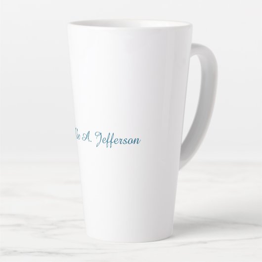 Tasse Latte Classique Créatif tendance Bleu Océan Blanc (Angle droit)