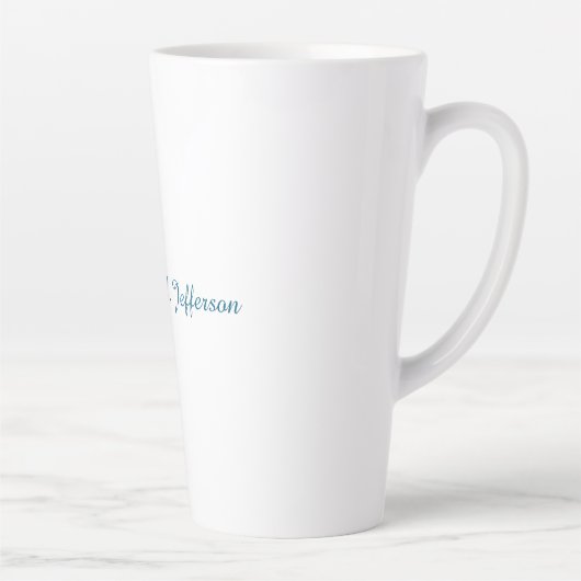 Tasse Latte Classique Créatif tendance Bleu Océan Blanc (Droite)
