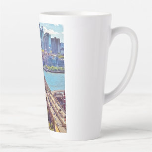Tasse Latte Classique Skyline du pont de Brooklyn de New York