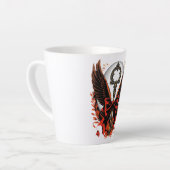 Tasse Latte Clé de fond en velours gothique avec ailes et lune (Angle gauche)