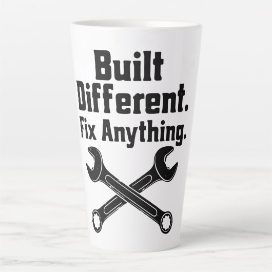 Tasse Latte Clé de Mécanicien Répare Tout Construit Différemme (Devant)