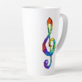 Tasse Latte Clé de musique arc-en-ciel (Angle droit)