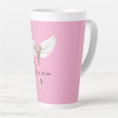 Tasse Latte Clé des plumes d'ange blanc (Angle droit)