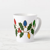 Tasse Latte Cloisonne Art Christmas Lights and Holly (Angle droit)